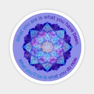 Purple Blue Mandala Inspirational Buddhist Quote Magnet